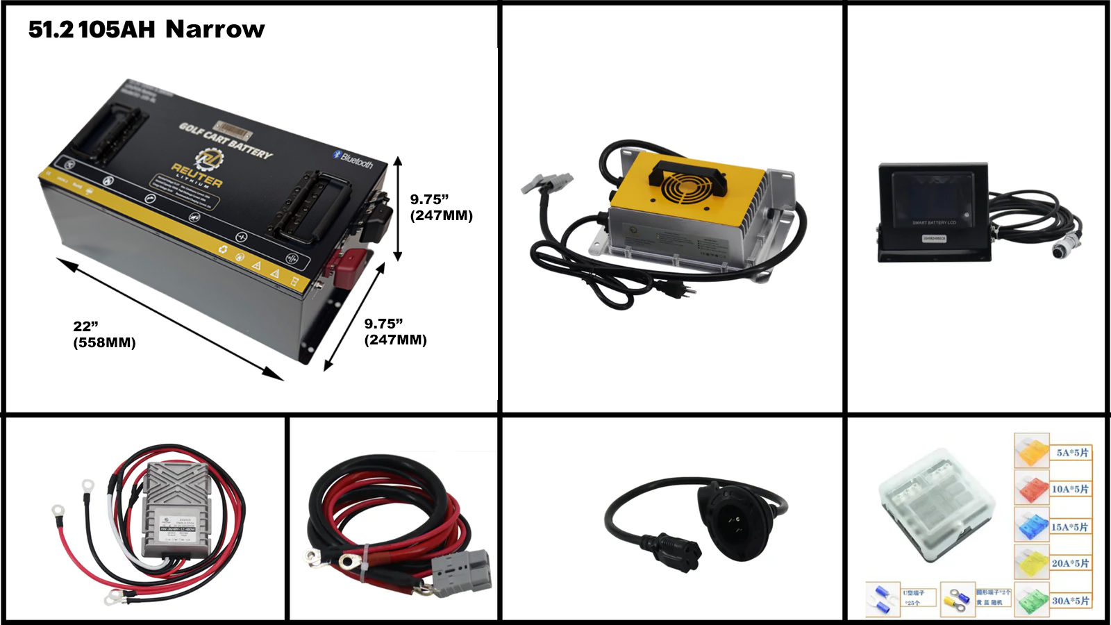 51.2V All-Inclusive Golf Cart Battery Bundle