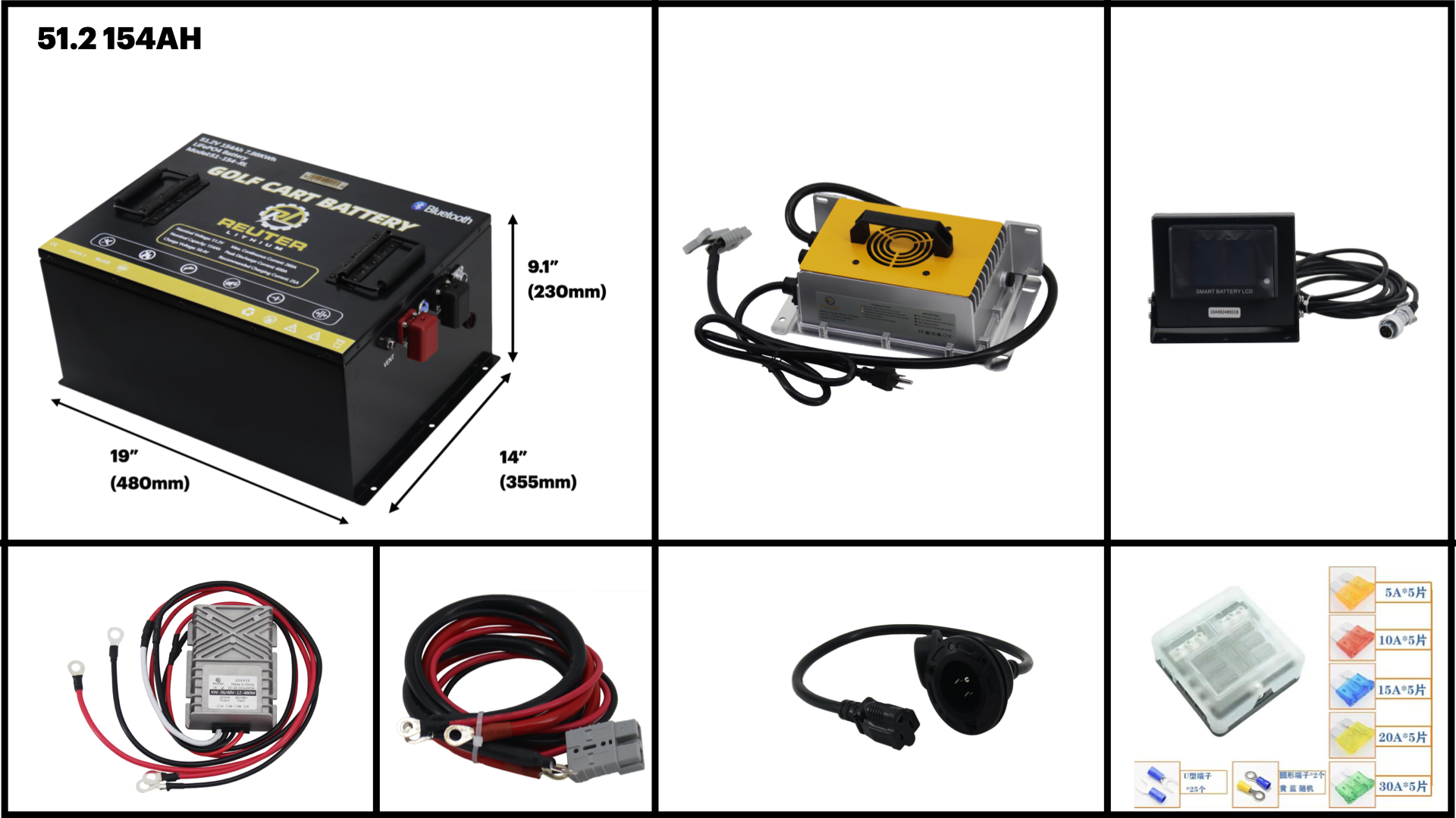 51.2V All-Inclusive Golf Cart Battery Bundle