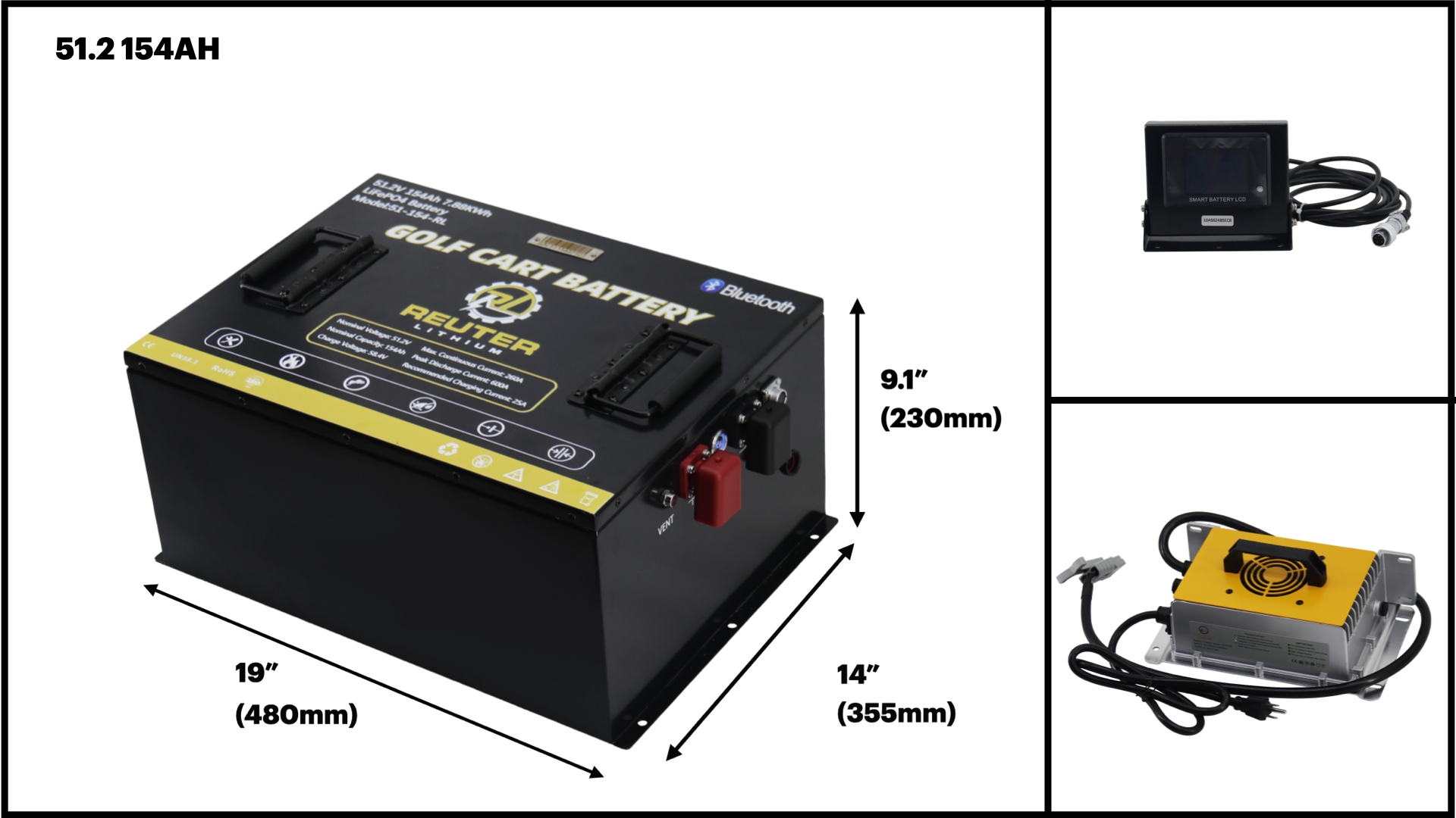 51.2V Golf Cart Battery Basic Bundle