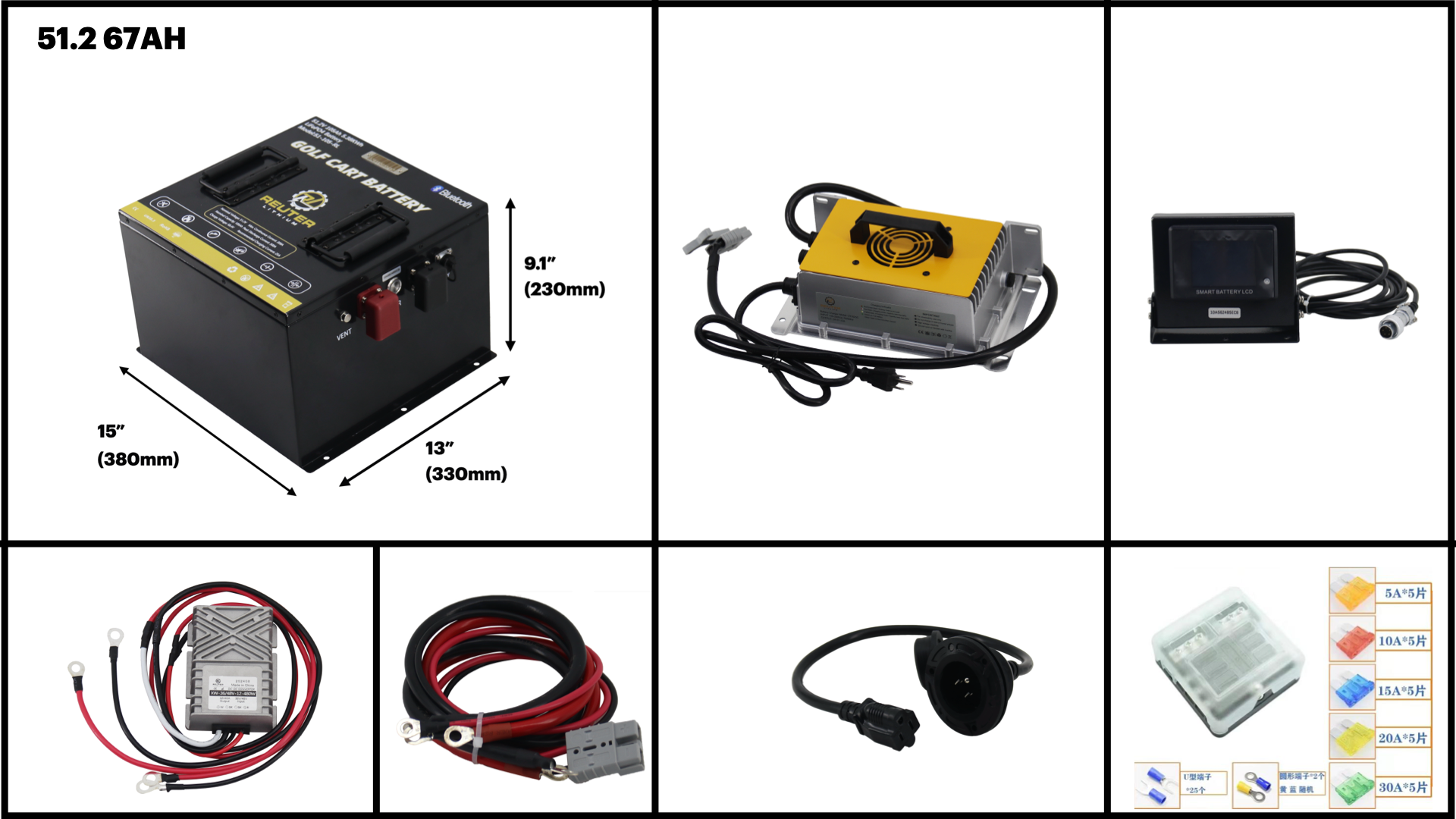 51.2V All-Inclusive Golf Cart Battery Bundle